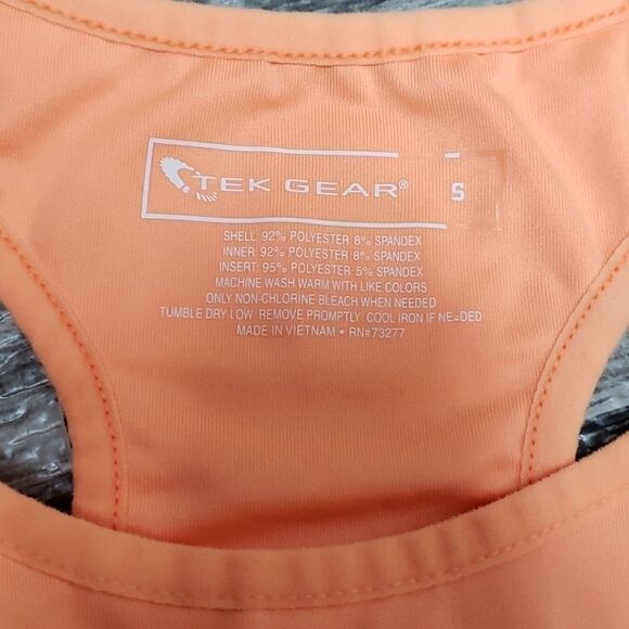 TEK GEAR ORANGE RACERBACK TANK, SIZE S - Picture 5 of 6